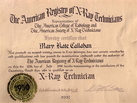 radiology technician certificate